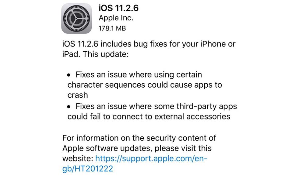 ដំឡើង iOS 11.2.6