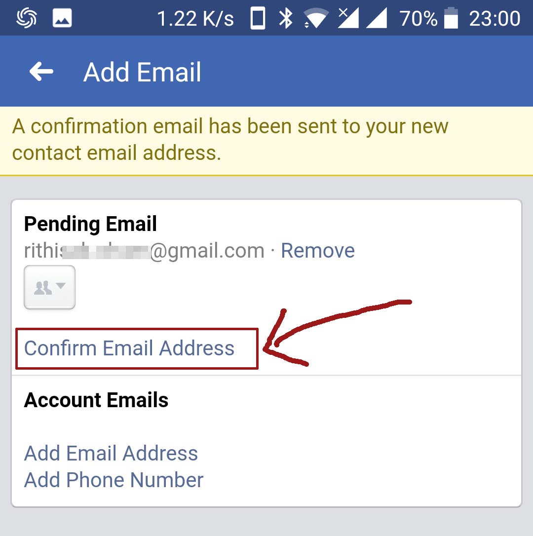 ចុច Confirm Email Address