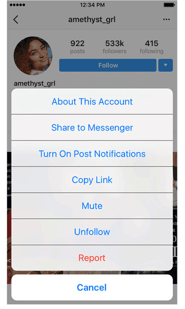 អំពីគណនី Instagram