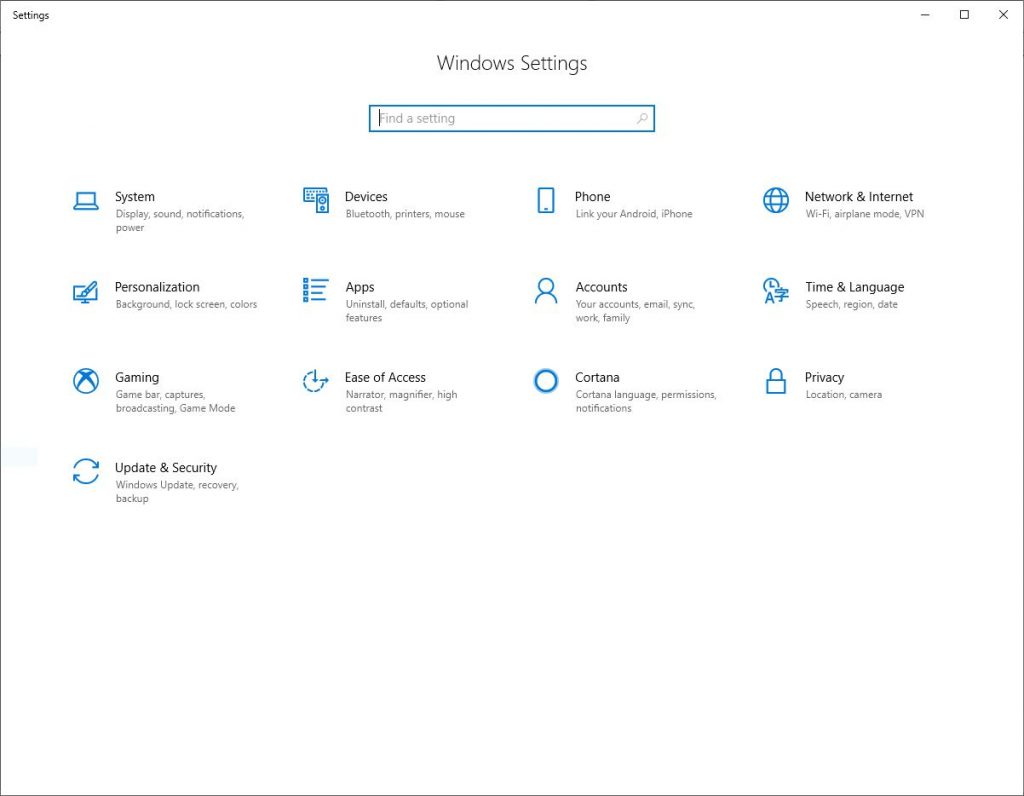 Windows Settings