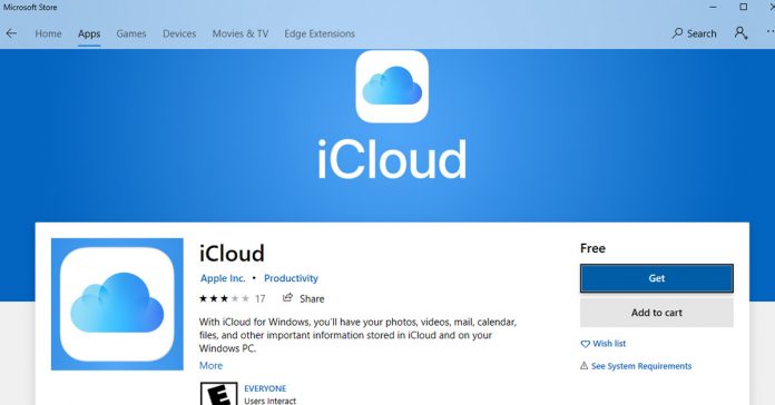 iCloud App for Windows 10