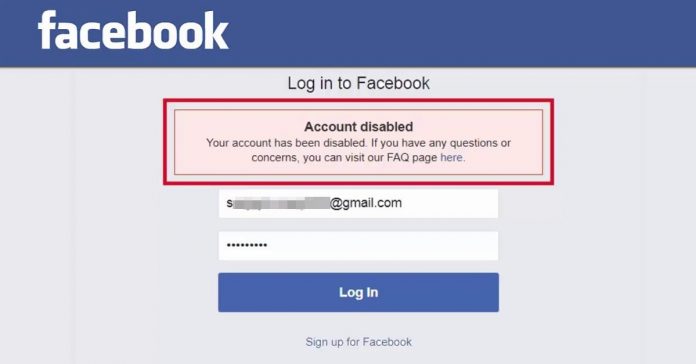 Facebook Account Disabled